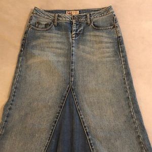 Long denim skirt